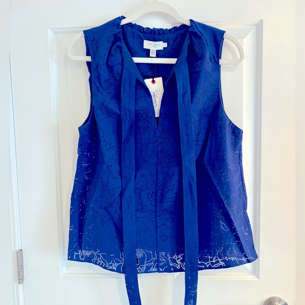 Ted Baker London Royal Blue Sleeveless Blouse